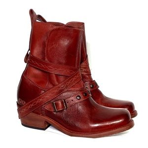 BED|STÜ | Red Dip-Dye Shill Leather Boot Size 8 EUC
